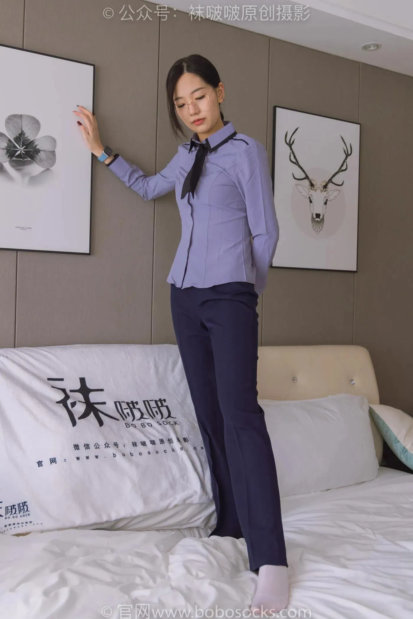 [BoBoSocks袜啵啵]NO.178 小甜豆-高跟鞋、厚白丝、ol风裤里丝 [140P]插图9